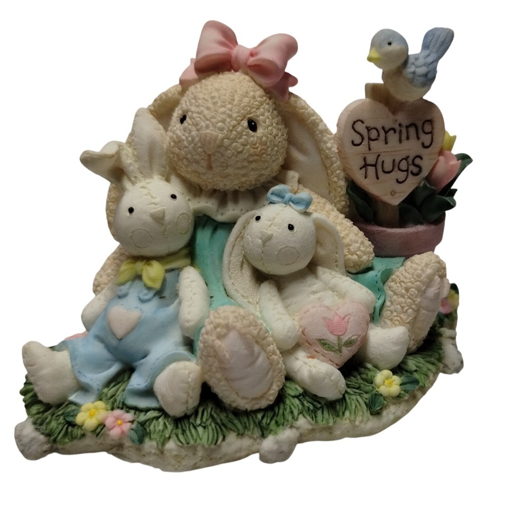 1999 Gentle Expressions Spring Hugs Bunny Figurine Easter Rabbits‎ Matthew Danko